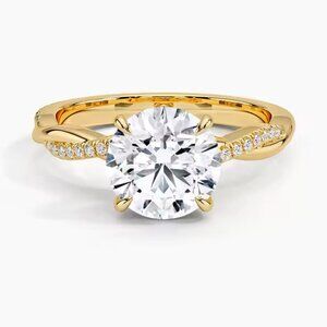 14K   Yellow Gold Lab Diamond Ring 1.00 ct IGI  Certified  Round Lab Grown Diamo